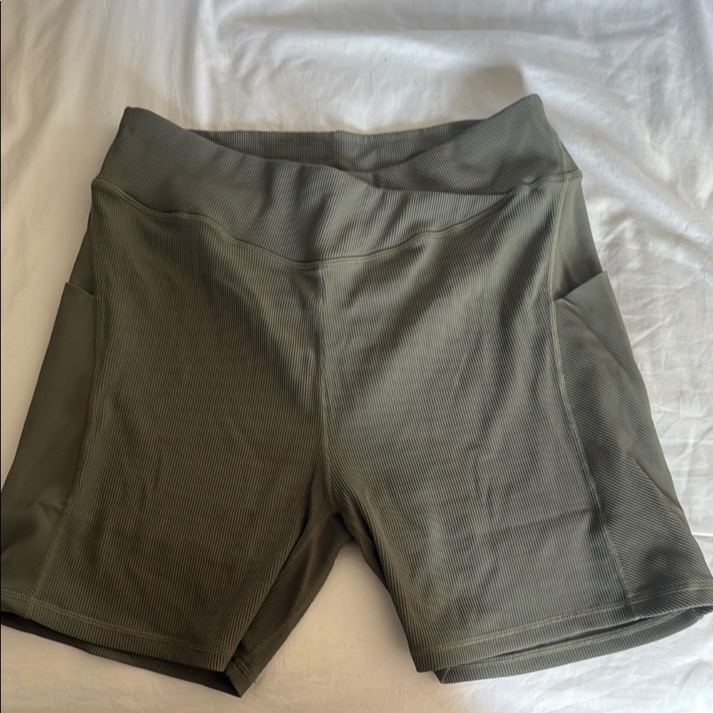 Olive Green Womens Biker Shorts